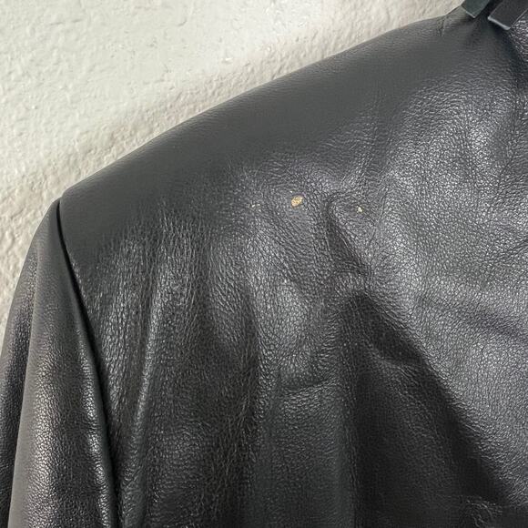 St. John Sport By Marie Gray SZ 6 Black Leather Jacket Removable Fringe Collar - Picture 14 of 16